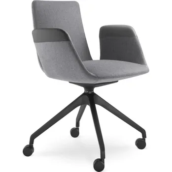 Konferenční křeslo HARMONY MODERN 870,F95-BL (4 ramenný nylonový černý kříž, kolečka)