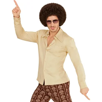 Karnevalový kostým Pánská béžová košile ve stylu 70let - L/XL