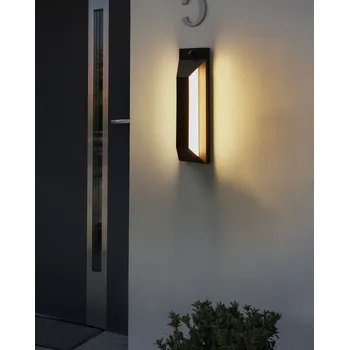 Venkovní osvětlení Venkovní nástěnné LED svítidlo lampa Černý Kov železo Matné sklo senzor pohybu Moderní design terasa zahrada Beliani