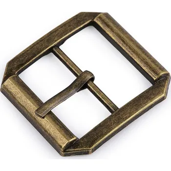 Kovová spona / opasková přezka, průvlek 25 mm, barva 4 staromosaz