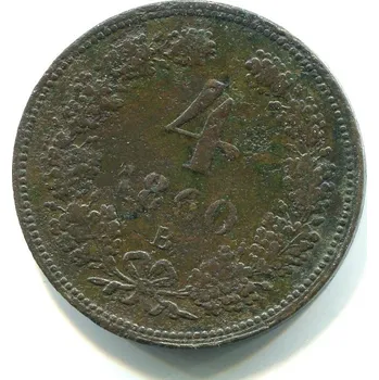 František Josef I. 4 kreuzer 1860/B.