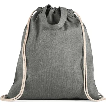 RISSANI. Stahovací vak z recyklované bavlny (70 %) a recyklovaného polyesteru (30 % rPET) (140 g/m²) - Černá