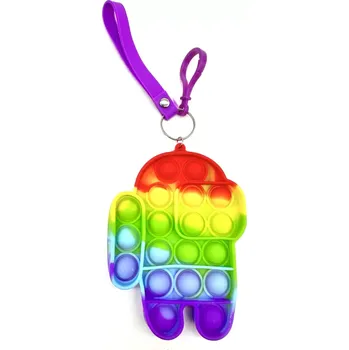 POP IT Pop It- klíčenka s poutkem Rainbow Among