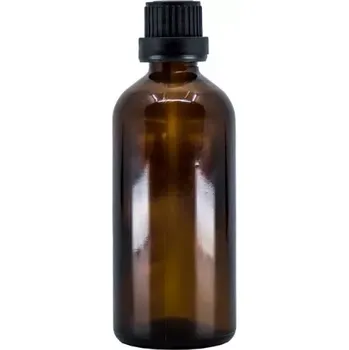 Bewit Lahvička skleněná hnědá lesklá, 100 ml, kapátko, černý uzávěr (Doplněk)