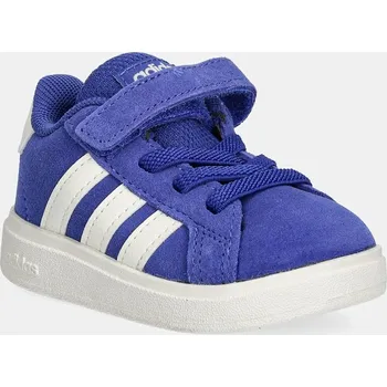 Dětská běžecká obuv Dětské semišové tenisky adidas GRAND COURT 00s modrá barva, JR0780 57X, EUR 25