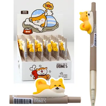 LEAN Kuličkové pero s figurkou žlutého psa Shiba modrý inkoust 0,5 mm