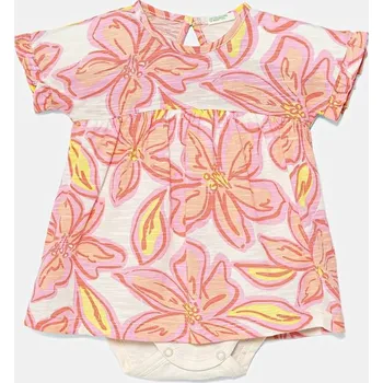 Dámská móda Dětské bavlněné šaty United Colors of Benetton 3O7SAV00L.W.Seasonal růžová 30X, vel. 62