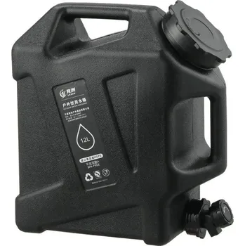 Láhev Kempingová nádoba na vodu 12 l Přenosný vodní vak s kohoutkem Venkovní skládací kbelík Pikniková nádrž na vodu Velká kapacita černá