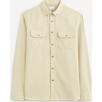 Pánská košile Celio Flanelová košile Caoflacko 1115187 Béžová S