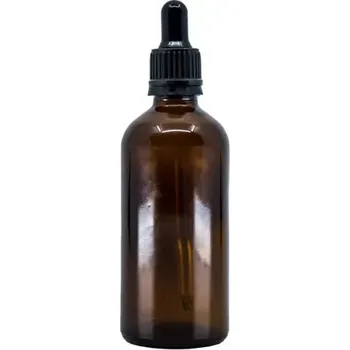 Bewit Lahvička skleněná hnědá lesklá, 100 ml, černá pipeta (Doplněk)