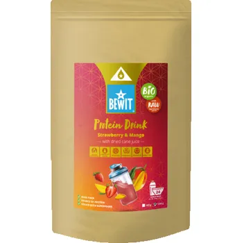 Míchaný nápoj Bewit Proteinový nápoj, jahoda a mango se sušenou třtinovou šťávou, BIO (Energie, Imunitní systém, Trávení)