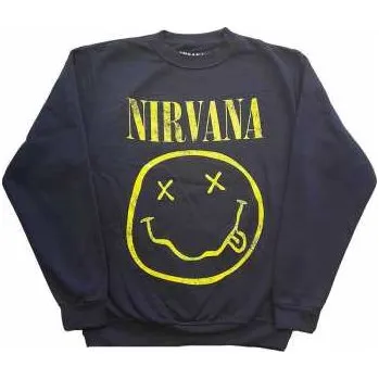 Pánská mikina Merch Nirvana: Nirvana Unisex Sweatshirt: Yellow Happy Face (x-small) XS