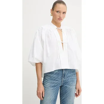 Dámská halenka Bavlněná halenka BOSS Orange C_Bales 50552766 bílá 00X, vel. 42