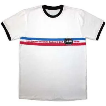 Zahraniční hudba Merch Oasis: Oasis Unisex Ringer T-shirt: 1996 Tour Horizontal Stripes Ringer (large) L (590316)