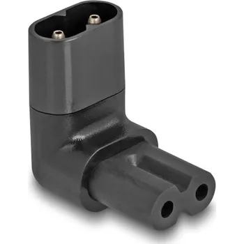 Elektrická zásuvka Delock Napájecí adaptér IEC 60320 – z C8 na C7, zástrčka / zásuvka, 2,5 A, 90°, pravoúhlý 80470