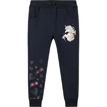 DÍVČÍ TEPLÁKY BAVLNĚNÉ JEDNOROŽEC BF Barva: Tmavě modrá, Velikost: 98