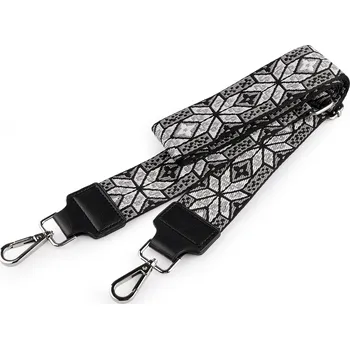 Látkový popruh na kabelku - šedá platina