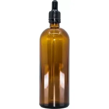 Bewit Lahvička skleněná hnědá lesklá, 200 ml, černá pipeta (Doplněk)