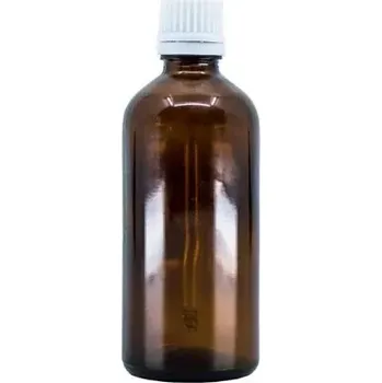 Bewit Lahvička skleněná hnědá lesklá, 100 ml, bílá pipeta (Doplněk)