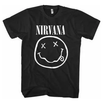 Pánské oblečení Merch Nirvana: Tričko White Smiley XXL
