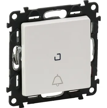 vypínač LEG VALENA LIFE 752116 TLAČÍTKO 6A, NO-NC, PODSVĚTL.OR. 'ZVONEK' BÍLÁ