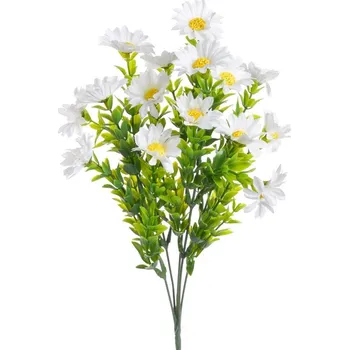 umělá květina Trs mini kopretin - bílá