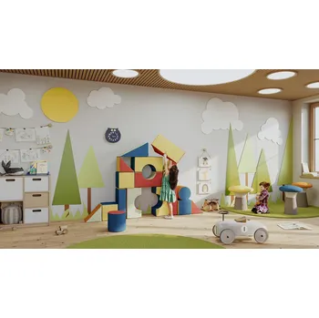 Jídelní židle Block DZ-L FABRIC (18 dílná stavebnice, střední velikost dílů, různé typy potahů)