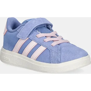 Chlapecké tenisky Dětské semišové tenisky adidas GRAND COURT 00s modrá barva, JR2230 55X, EUR 21