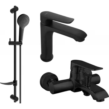 Vodovodní baterie Mexen Pecos DF05 vanová sada, černá - 72703DF05-70 Bateriové soupravy
