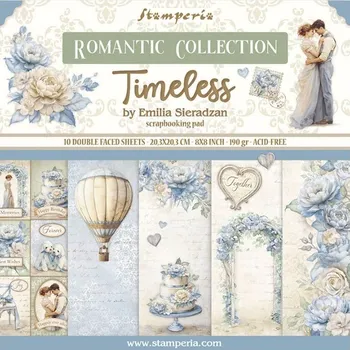 Umělecký papír Stamperia Sada oboustranných papírů 20x20cm Timeless (10ks)