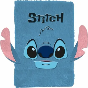 Zápisník Památník plyšový A5 Stitch modrý