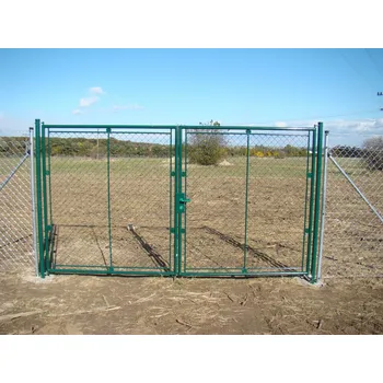 brána Brána k pletivu šířka 360 cm, výška 125 cm, kulaté profily, povrchový zámek, mechová zelená