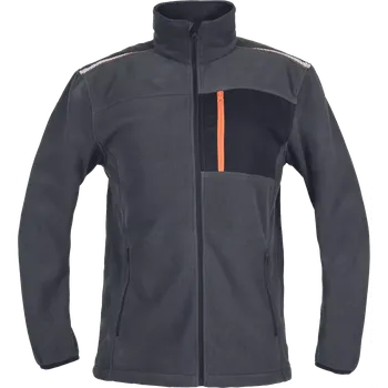 Pánská softshellová bunda Pánská fleecová bunda dlouhý zip EMERTON STR, šedá-oranžová vel. XS