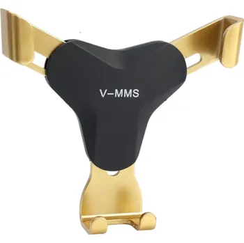 Držák telefonu do auta 9 × 8,5 cm Univerzální držák do ventilace ABS plast a guma Stabilní uchycení Kompatibilní s většinou telefonů zlatá