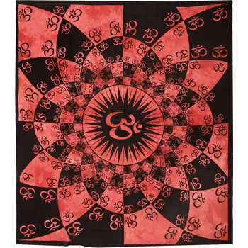 Přehoz na lůžko Přehoz na postel indický Om Shine červený 220 x 210 cm