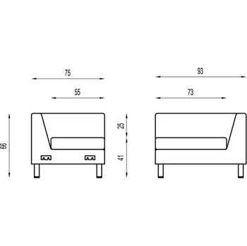 Sedací souprava Antares Modulová sedačka NOTRE DAME Corner 1P (pravý 1 místný prvek)