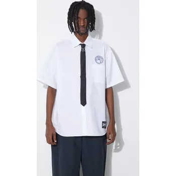 Pánská košile Bavlněná košile AMBUSH Circle Emblem S/S Shirt bílá barva, relaxed, s klasickým límcem, BMGG001S24FAB BMGG001S24FAB0010145 00X, vel. 50