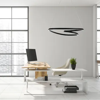 Toolight, Moderní LED závěsné stropní svítidlo + dálkový ovladač APP796-CP, černá, OSW-05502