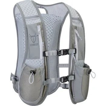 Ultralehký běžecký batoh vesta 5L Prodyšná hydratační vesta s kapsami a reflexními prvky pro běh, maraton, cyklistiku a turistiku šedá