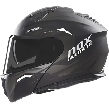Helma na motorku Vyklápěcí helma na motorku NOX N968 Ultra matná černo-bílá M