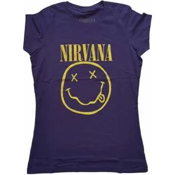 Pánské oblečení Merch Nirvana: Dámské Tričko Yellow Smiley L (216118)