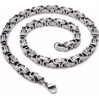 Náhrdelník Řetízek z chirurgické oceli Be Hard Stříbrný 8mm - Délka 55 cm
