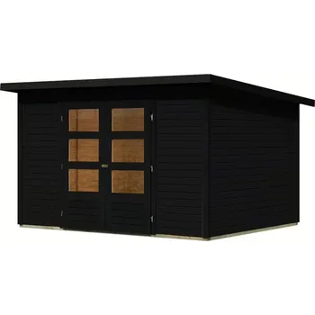Zahradní domek Dřevěný domek KARIBU STOCKACH 5 (11503) černý LG4445