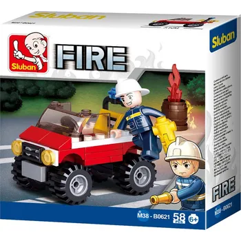 Stavebnice Sluban SLUBAN Fire Auto hasičské jeep 58 dílků + 1 figurka STAVEBNICE | 30887
