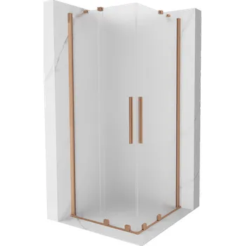 Mexen Velar Duo sprchový kout posuvný 90 x 90 cm, matný, kartáčovaná měď - 871-090-090-32-65 Sprchové kouty