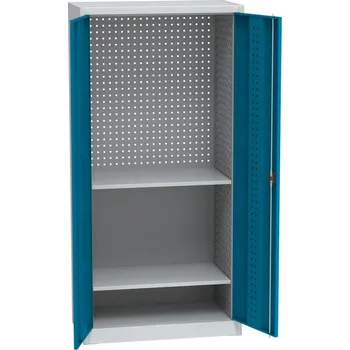 Skříňka na nářadí Univerzální dílenská skříň s DVB perforací, 2 police, modrá
