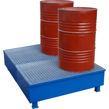 jímka Kovová záchytná jímka pod 4 sudy, lakovaná, 120 x 120 x 38 cm