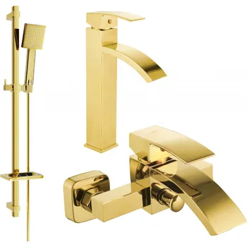 Vodovodní baterie Mexen Libra DQ45 vanová sada, zlatá - 745113DQ45-50 Bateriové soupravy