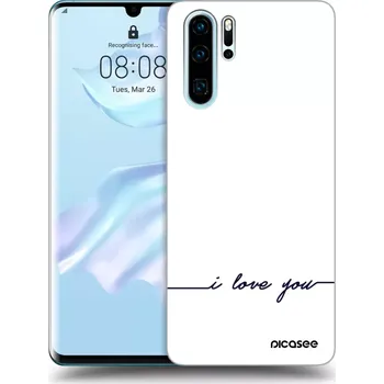 Pouzdro na mobilní telefon Picasee silikonový průhledný obal pro Huawei P30 Pro - Miluji tě