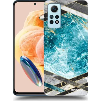 Pouzdro na mobilní telefon Picasee silikonový černý obal pro Xiaomi Redmi Note 12 Pro 4G - Blue geometry